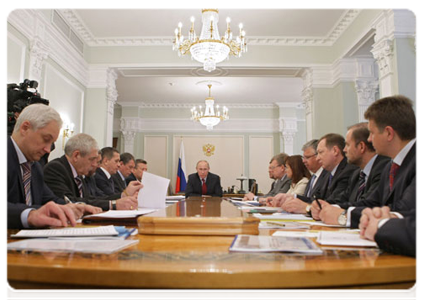 Prime Minister Vladimir Putin chairs a meeting on taxation in the gas industry