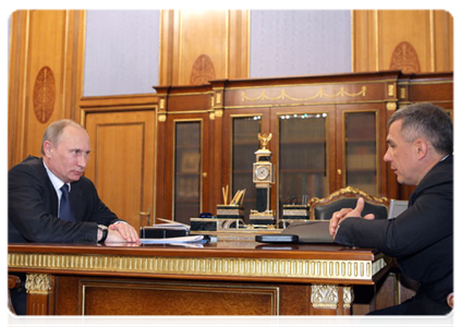 Prime Minister Vladimir Putin during a working meeting with head of Tatarstan Rustam Minnikhanov