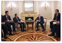 Председатель Правительства Российской Федерации В.В.Путин встретился с вице-премьером Госсовета КНР Ван Цишанем, принимавшим участие в заседании Энергодиалога Россия-Китай