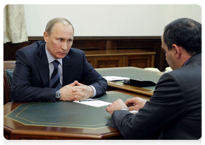 Prime Minister Vladimir Putin holds a meeting with Rashid Temrezov, head of the Karachayevo-Circassian Republic