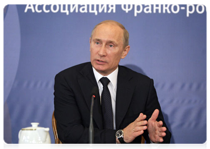 Председатель Правительства Российской Федерации В.В.Путин встретился с активом Ассоциации «Российско-французский диалог»