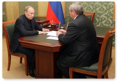 Председатель Правительства Российской Федерации В.В.Путин провёл рабочую встречу с губернатором Ростовской области В.Ю.Голубевым