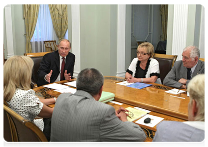 Prime Minister Vladimir Putin at a healthcare conference