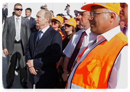 Председатель Правительства Российской Федерации В.В.Путин принял участие в церемонии открытия после реконструкции Большого Новороссийского тоннеля на Северо-Кавказской железной дороге
