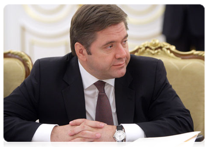 Minister of Energy Sergei Shmatko at a Government Presidium meeting