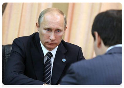 Prime Minister Vladimir Putin meeting with Chelyabinsk Region Governor Mikhail Yurevich