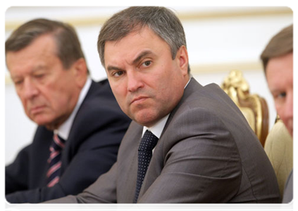 Deputy Prime Minister and Chief of Staff of the Government Executive Office Vyacheslav Volodin at a meeting of the Government Presidium