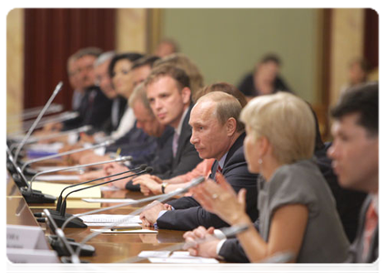 Prime Minister Vladimir Putin meeting with members of the Strategic Initiatives Agency Expert Council