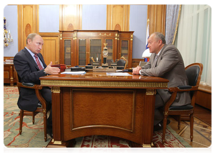 Prime Minister Vladimir Putin meeting with Kamchatka Governor Vladimir Ilyukhin