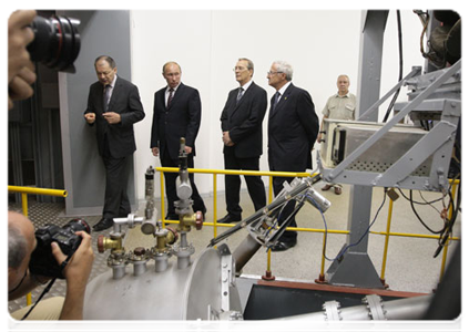 Prime Minister Vladimir Putin at the Joint Institute for Nuclear Research in Dubna