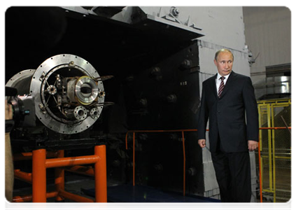 Prime Minister Vladimir Putin at the Joint Institute for Nuclear Research in Dubna