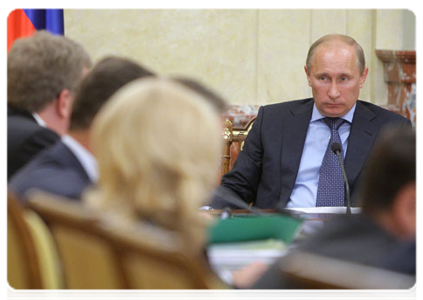 Председатель Правительства России В.В.Путин провёл заседание Правительства Российской Федерации