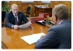 Председатель Правительства Российской Федерации В.В.Путин провёл рабочую встречу с руководителем Росрыболовства А.А.Крайним