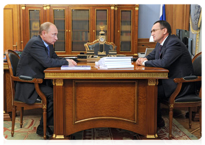 Prime Minister Vladimir Putin meeting with Nikolai Fyodorov, head of the Institute of Socio-Economic and Political Studies
