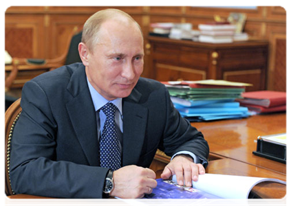 Председатель Правительства Российской Федерации В.В.Путин провёл рабочую встречу с главой Института социально-экономических и политических исследований Н.В.Фёдоровым