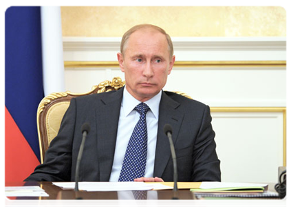 Prime Minister Vladimir Putin chairs a Government Presidium meeting