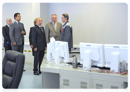 Председатель Правительства Российской Федерации В.В.Путин принял участие в запуске в эксплуатацию первой очереди Юго-Западной теплоэлектроцентрали в Санкт-Петербурге