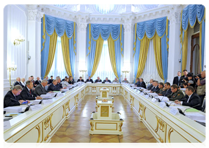 Prime Minister Vladimir Putin at a meeting of the Russia-Belarus Union State Council of Ministers