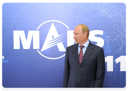 Prime Minister Vladimir Putin at the MAKS-2011 international air show