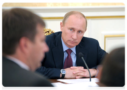 Prime Minister Vladimir Putin chairs a meeting of the Government Presidium