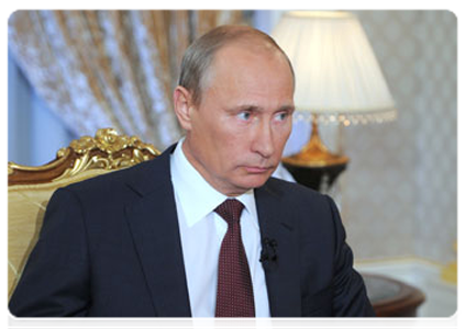 Председатель Правительства Российской Федерации В.В.Путин дал интервью, приуроченное к 60-летию А.-Х.Кадырова