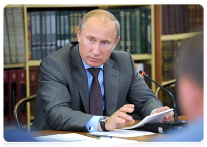 Prime Minister Vladimir Putin at a meeting with active members of the Russian Rectors’ Union