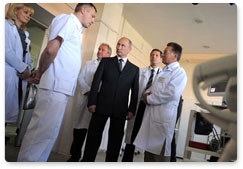 Председатель Правительства Российской Федерации В.В.Путин посетил областную клиническую больницу г.Смоленска