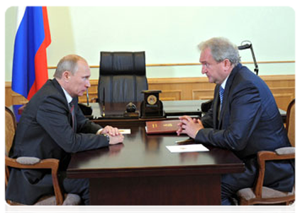Prime Minister Vladimir Putin meeting with Smolensk Region Governor Sergei Antufyev