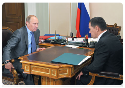 Prime Minister Vladimir Putin meeting with Minister of Natural Resources and the Environment Yuri Trutnev