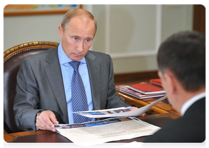 Prime Minister Vladimir Putin meeting with Minister of Natural Resources and the Environment Yuri Trutnev