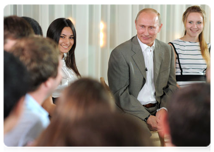Prime Minister Vladimir Putin meets with representatives of youth organisations from the North Caucasus