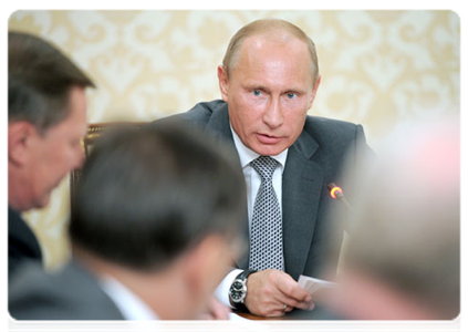 Prime Minister Putin at a meeting in Sochi on developing Russia’s border infrastructure