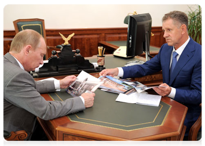 Prime Minister Vladimir Putin meets with head of the Udmurtian Republic Alexander Volkov