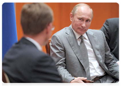 Prime Minister Vladimir Putin meeting with Finnish Prime Minister Jyrki Katainen in Sochi