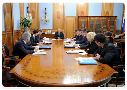 Prime Minister Vladimir Putin chairs a meeting on flight safety in civil aviation