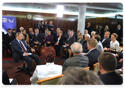 Председатель Правительства Российской Федерации В.В.Путин провёл встречу с участниками предварительного народного голосования