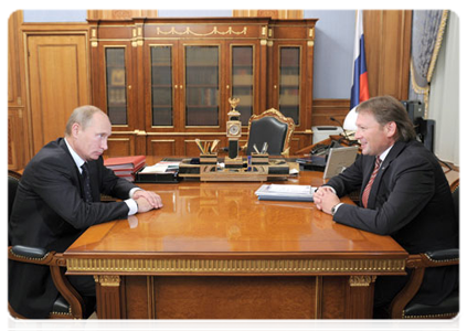 Prime Minister Vladimir Putin meets with Boris Titov, Chairman of the public organisation Delovaya Rossiya (Business Russia)