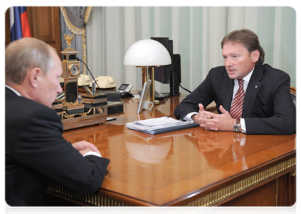 Chairman of the public organisation Delovaya Rossiya (Business Russia) Boris Titov at a meeting with Prime Minister Vladimir Putin