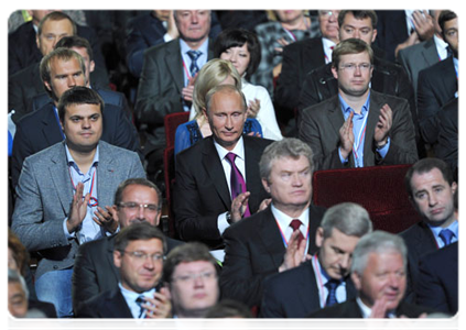 Председатель Правительства Российской Федерации В.В.Путин принял участие в ХII съезде Всероссийской политической партии «Единая Россия»
