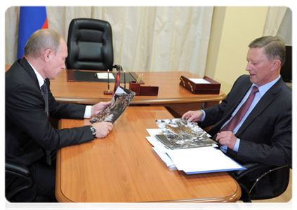 Prime Minister Vladimir Putin meeting with Deputy Prime Minister Sergei Ivanov