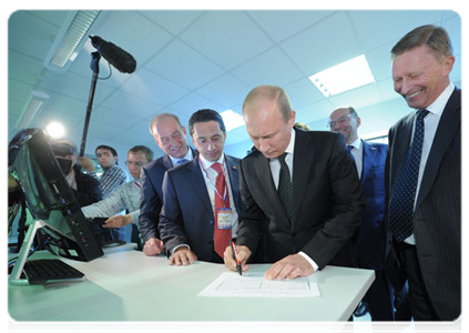 Prime Minister Vladimir Putin visiting Uralvagonzavod in Nizhny Tagil