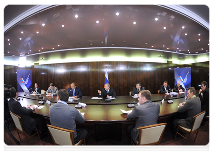 Prime Minister Vladimir Putin at a meeting with representatives of public recreational and sport fishing associations