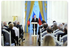 Председатель Правительства Российской Федерации В.В.Путин принял участие в церемонии вручения премий Правительства Российской Федерации 2011 года в области печатных средств массовой информации