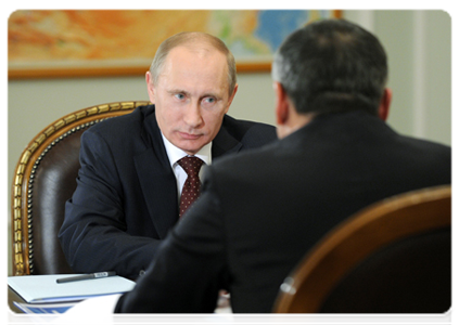 Председатель Правительства Российской Федерации В.В.Путин провёл рабочую встречу с главой Республики Калмыкия А.М.Орловым