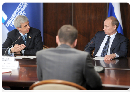 Prime Minister Vladimir Putin meets with representatives of public organisations of motorists