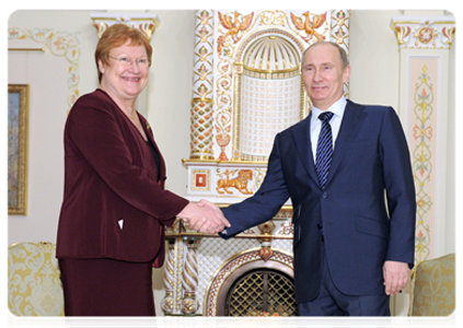 Председатель Правительства Российской Федерации В.В.Путин встретился с Президентом Финляндии Т.Халонен