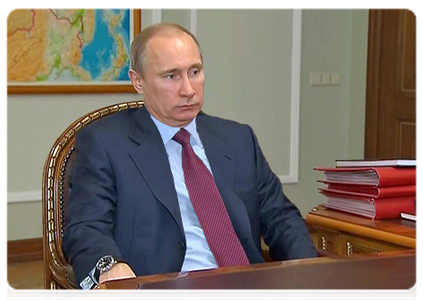 Председатель Правительства Российской Федерации В.В.Путин провёл рабочую встречу с руководителем Росрыболовства А.А.Крайним