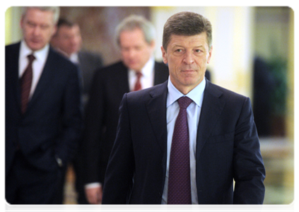 Заместитель Председателя Правительства Российской Федерации Д.Н.Козак перед заседанием Президиума Правительства Российской Федерации