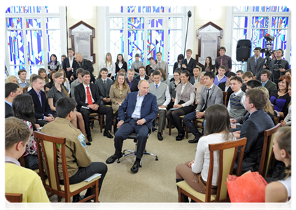 Председатель Правительства Российской Федерации В.В.Путин встретился со студентами высших образовательных учреждений Томска