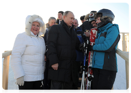 Prime Minister Vladimir Putin visits a sport and adaptive school for mentally challenged and disabled children and teenagers